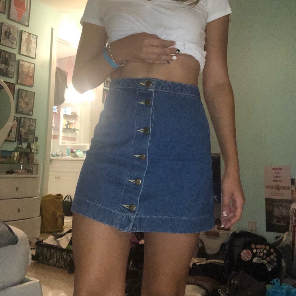 Jean Button Up Skirt